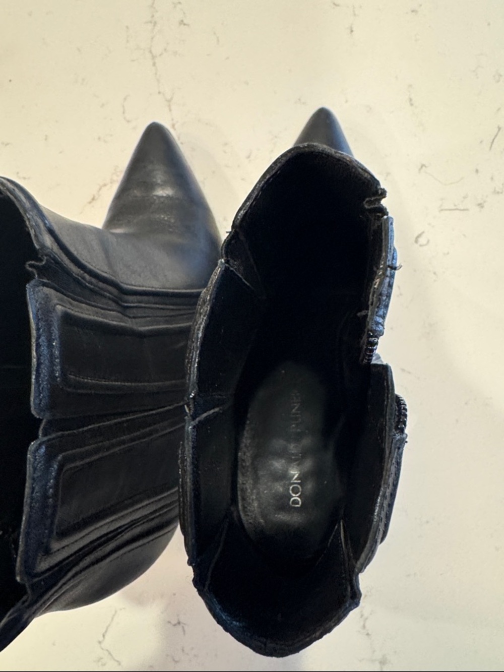Donald J. Pliner Black Pointed-Toe Leather Ankle Booties - Picture 6 of 8